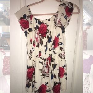 Rose floral romper